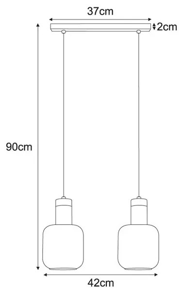 Podwójna lampa wisząca punktowa nad wyspę - 2X A555 K2-P88