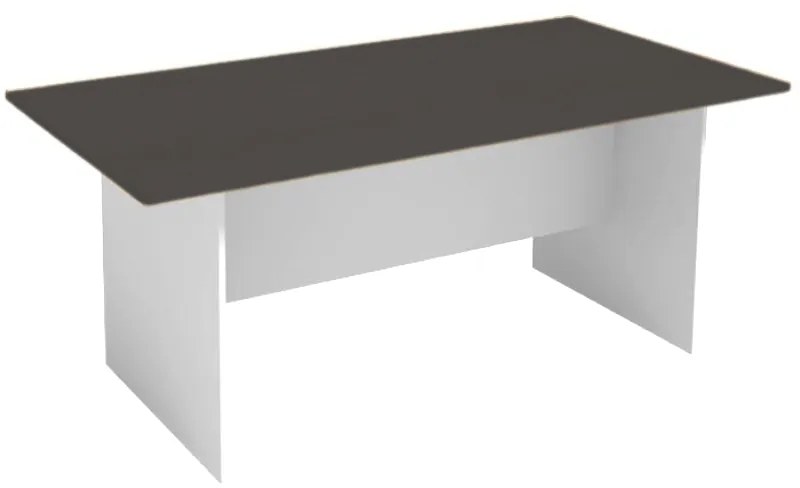 Stół konferencyjny do biura PRIMO WHITE, 180x90 cm, biały/grafit
