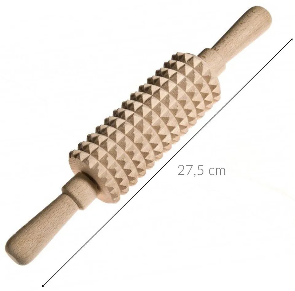 Drewniany wałek do mięsa z wypustkami, 27,5 cm