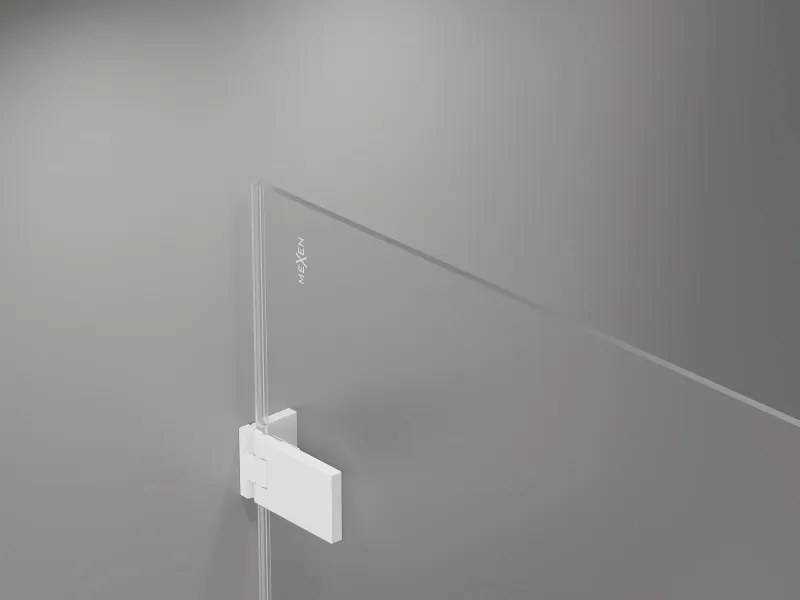 Mexen Lunar-F drzwi prysznicowe składane lewe 60 cm, transparent, białe - 836-060-000-20-00-L