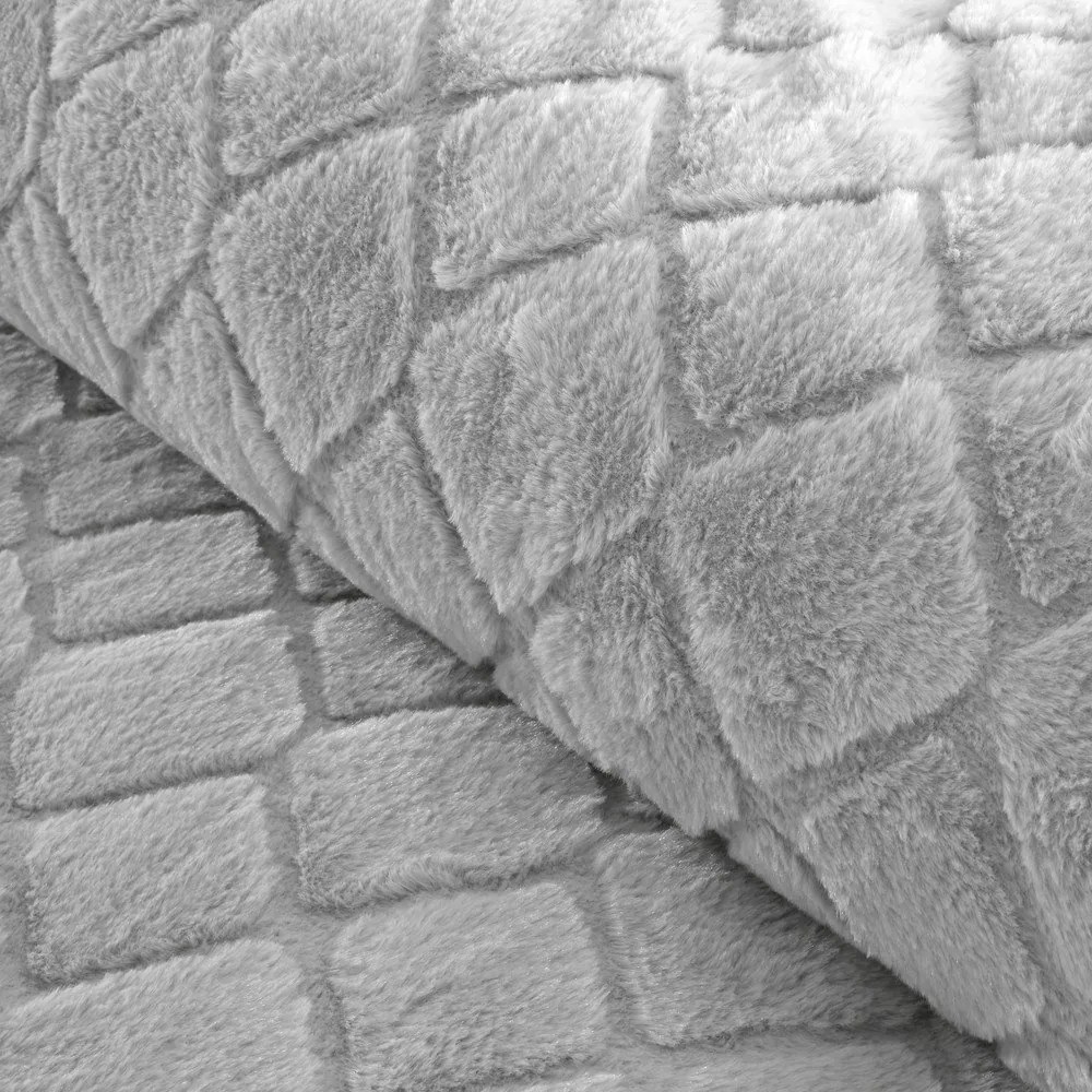 Szara pościel dwuosobowa z mikropluszu 200x200 cm Cosy Diamond – Catherine Lansfield