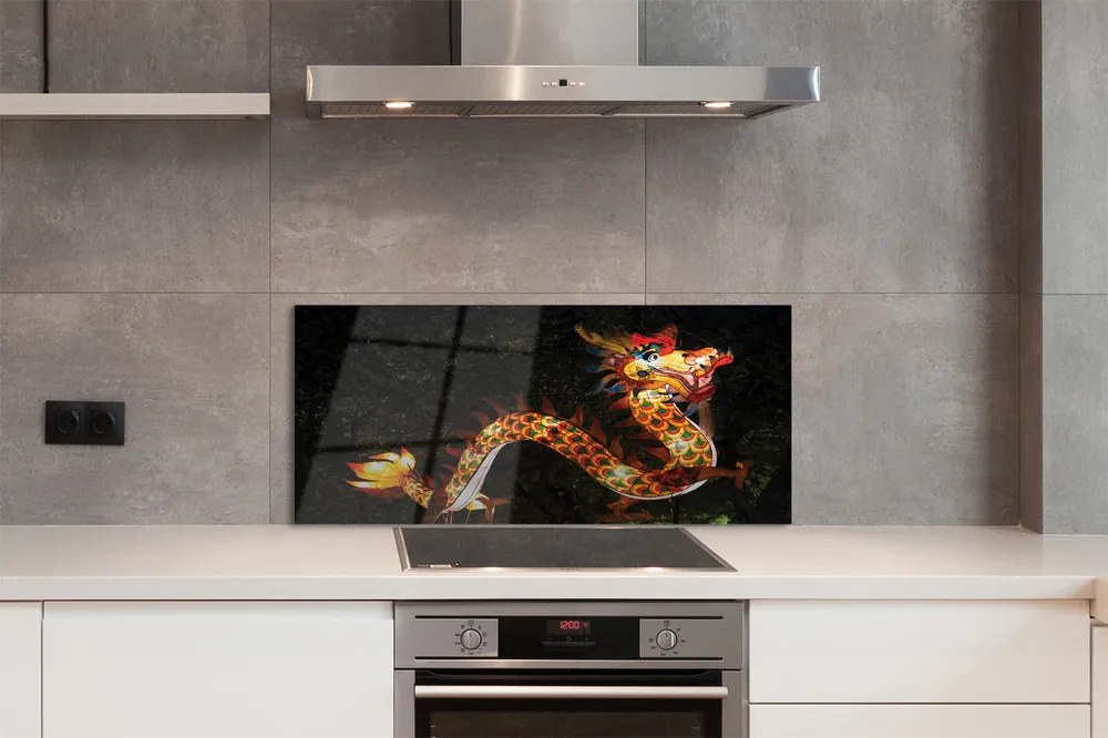 Szklany Panel Świecący Smok Japoński