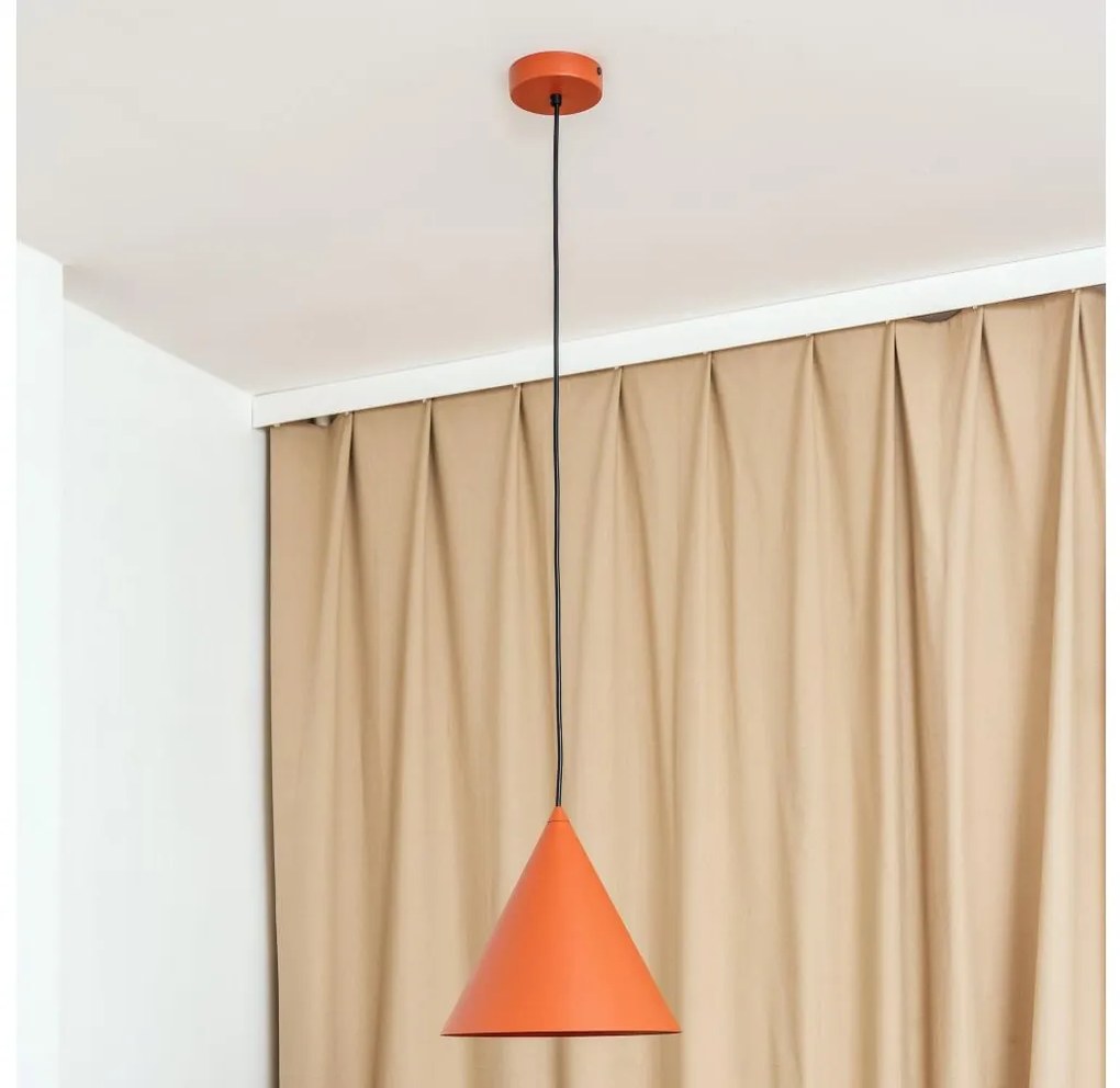 Lampa wisząca na przewodzie ETNA II 1xE27/15W/230V, średnica 25 cm, pomarańczowa