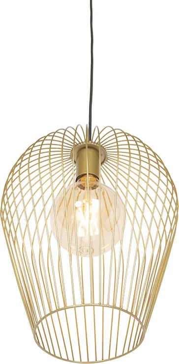 Designerska lampa wisząca złota - Wire Ario