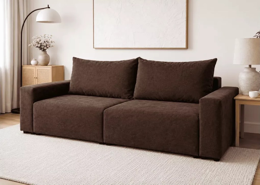 Sofa Cancun nowoczesna z funkcją spania i pojemnikiem