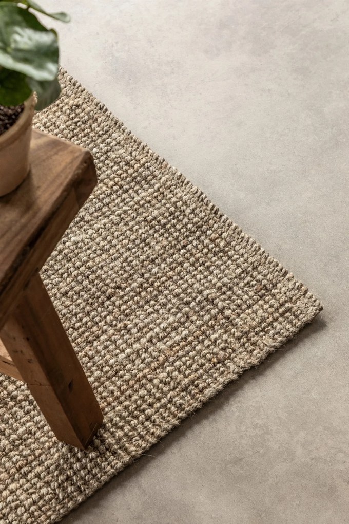 Dywan naturalny jutowy ręcznie tkany Boucle brązowo-szary 80 cm x 150 cm