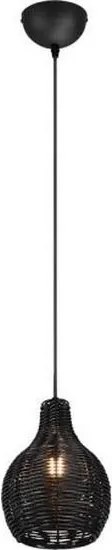 Reality - Lampa wisząca na przewodzie SPROUT 1xE14/40W/230V czarny/rattan