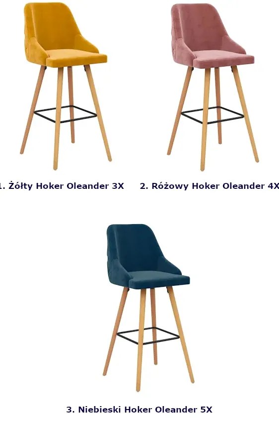 2 różowe hokery welurowe - Mikela 4X