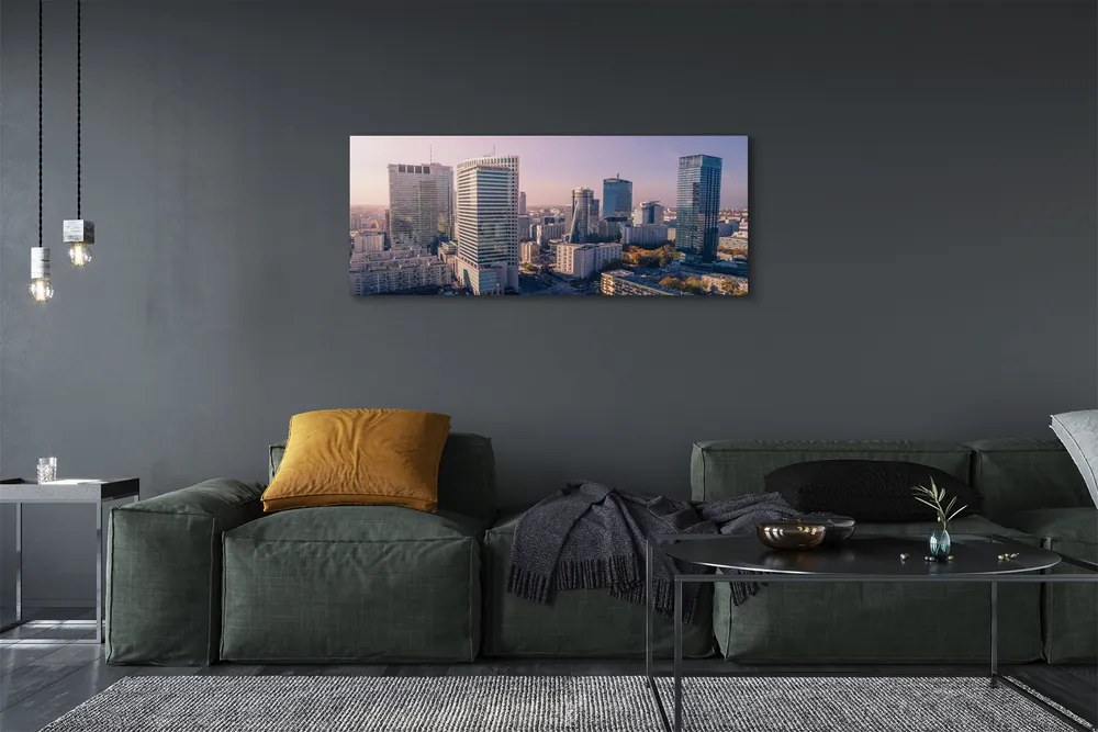 Fotoobraz na płótnie Panorama Warszawskich Wieżowców