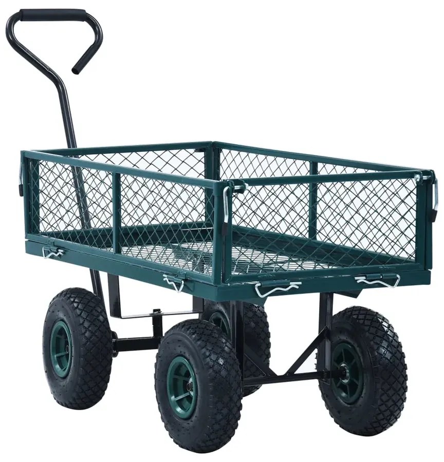 Metalowy wózek ogrodowy na pneumatycznych kołach K4-P97