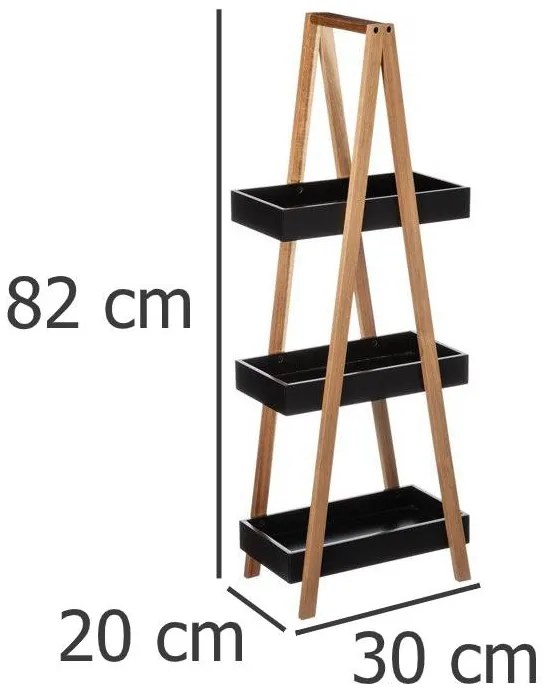 Półka łazienkowa 3 poziomy bambus, wieszak łazienkowy