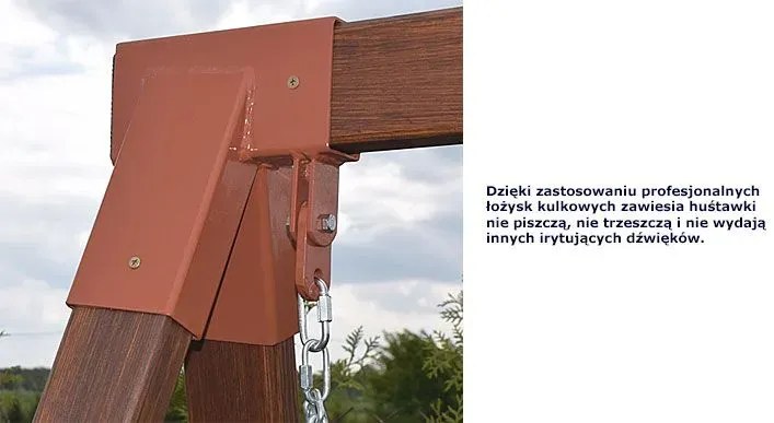 Drewniana huśtawka ogrodowa wolnostojąca dla dzieci Kaori 5X - orzech