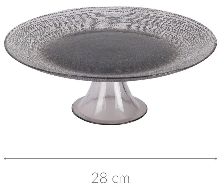 Szklana patera na ciasto LAKRIS, Ø 28 cm