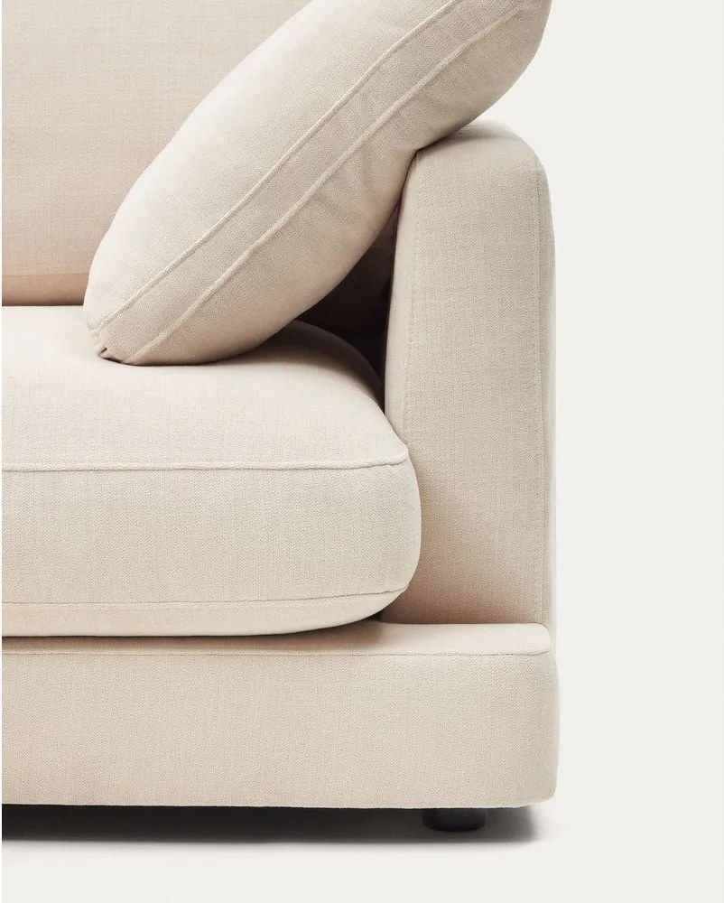 Beżowy narożnik z tkaniny szenilowej (lewostronny/z szezlongiem) Gala – Kave Home