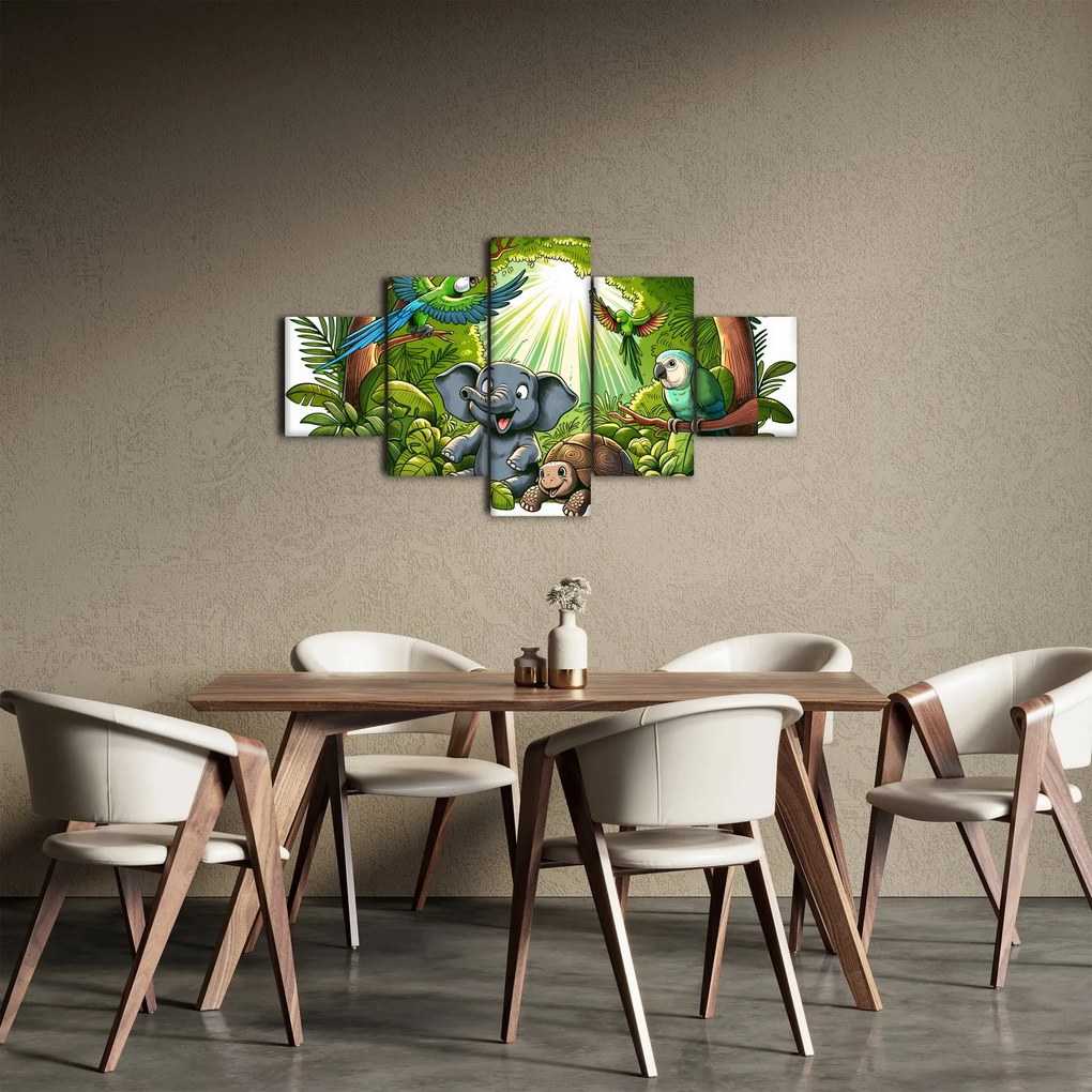 Obraz - Wesołe zwierzątka (125x70 cm)