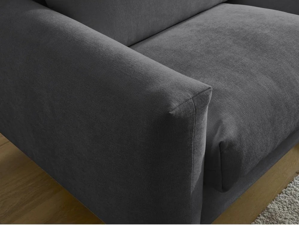 Czarna rozkładana sofa do spania 220 cm Cocoone – Bobochic Paris