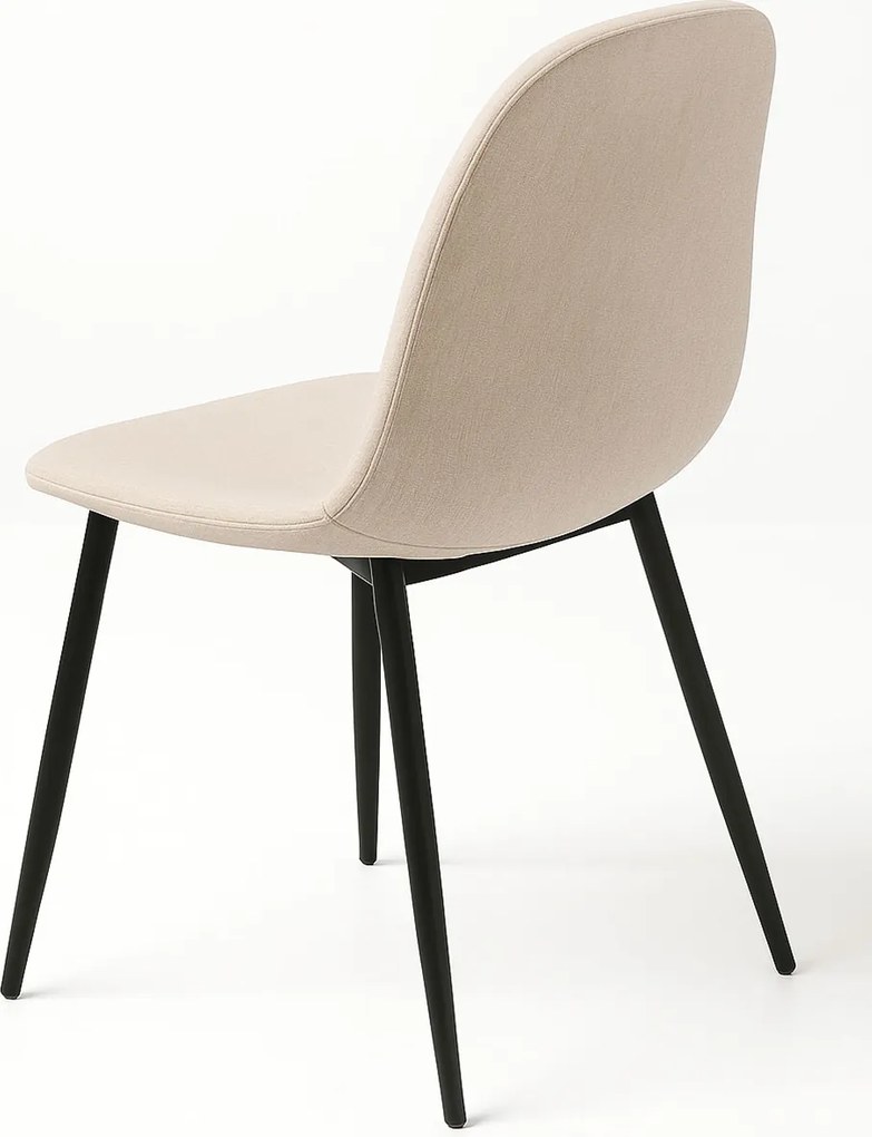 Pakiet 4 krzese z czarnej tkaniny Teok