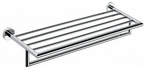 SAPHO XR419 X-Round półka na ręczniki z drążkiem 65 x 21,5 x 11 cm, srebrny