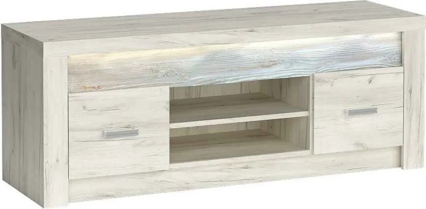 Szafka RTV ZERI - Dąb biały / 137 cm