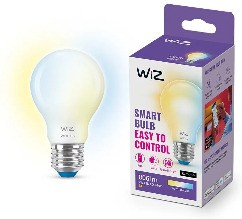 Inteligentna żarówka LED z gwintem E27, 7 W – WiZ