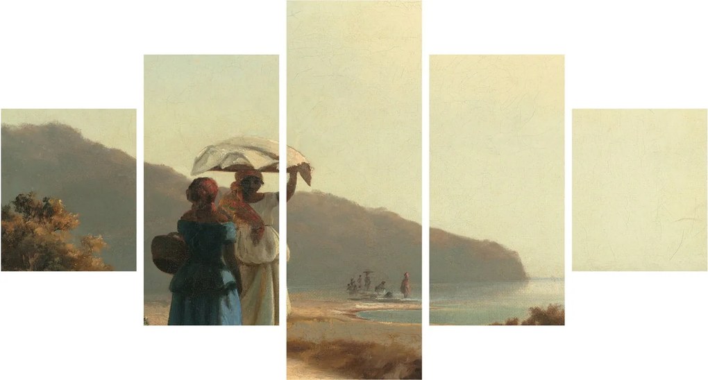 Obraz - Camille Pissarro, Two Women Chatting by the Sea, St. Thomas, reprodukcje (125x70 cm)
