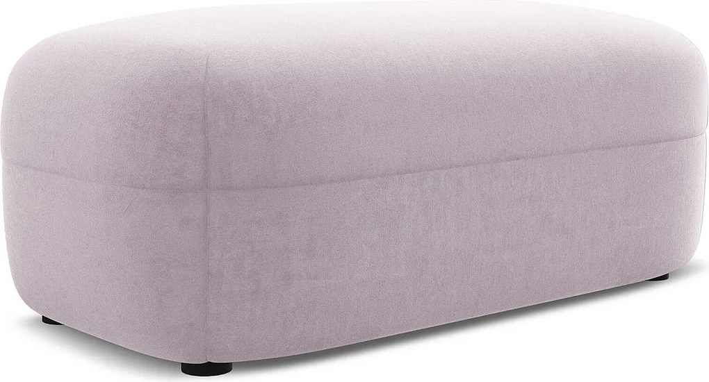 Pufa - z tkaniny welwetowej - lawendowy - MOANA