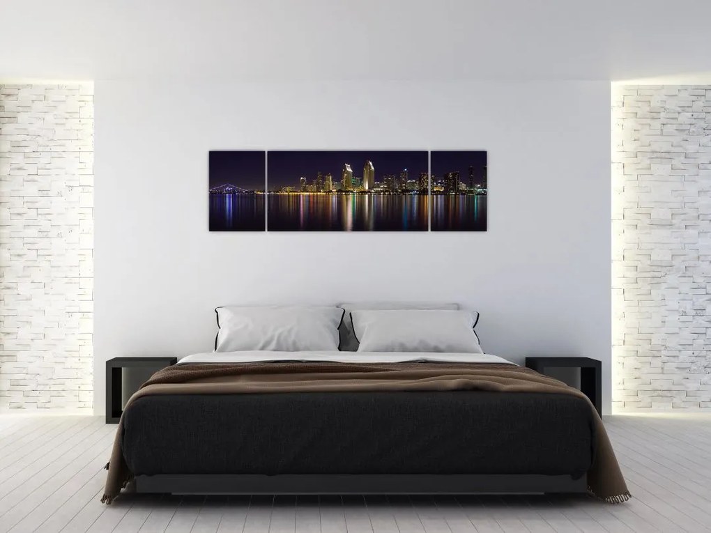 Obraz miasta nocą (170x50 cm)