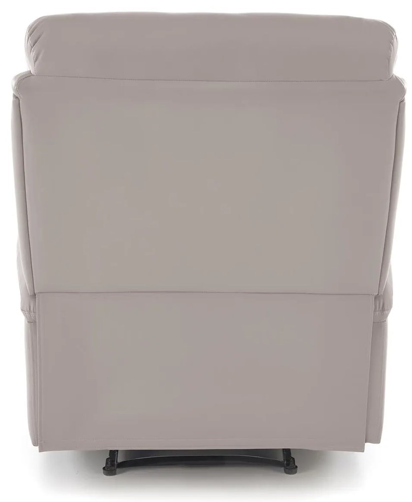 Fotel do salonu wypoczynkowy beżowy, rozkładany eco skóra PERUS