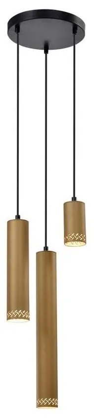 Lampa wisząca w czarno-złotym kolorze z metalowym kloszem Tubo – Candellux Lighting