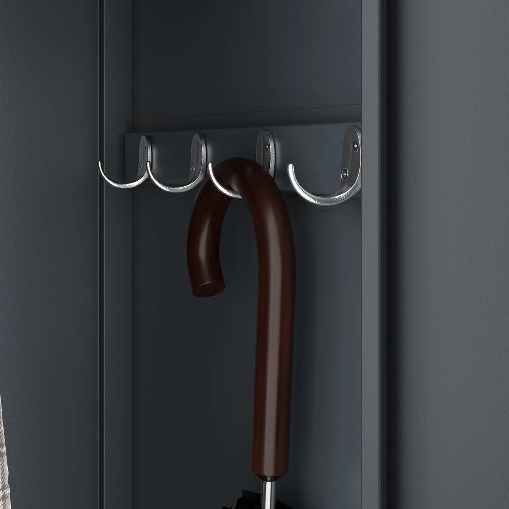 Szafka pracownicza metalowa dwukomorowa antracytowa: KACPER II, 600 x 1800 x 500 mm