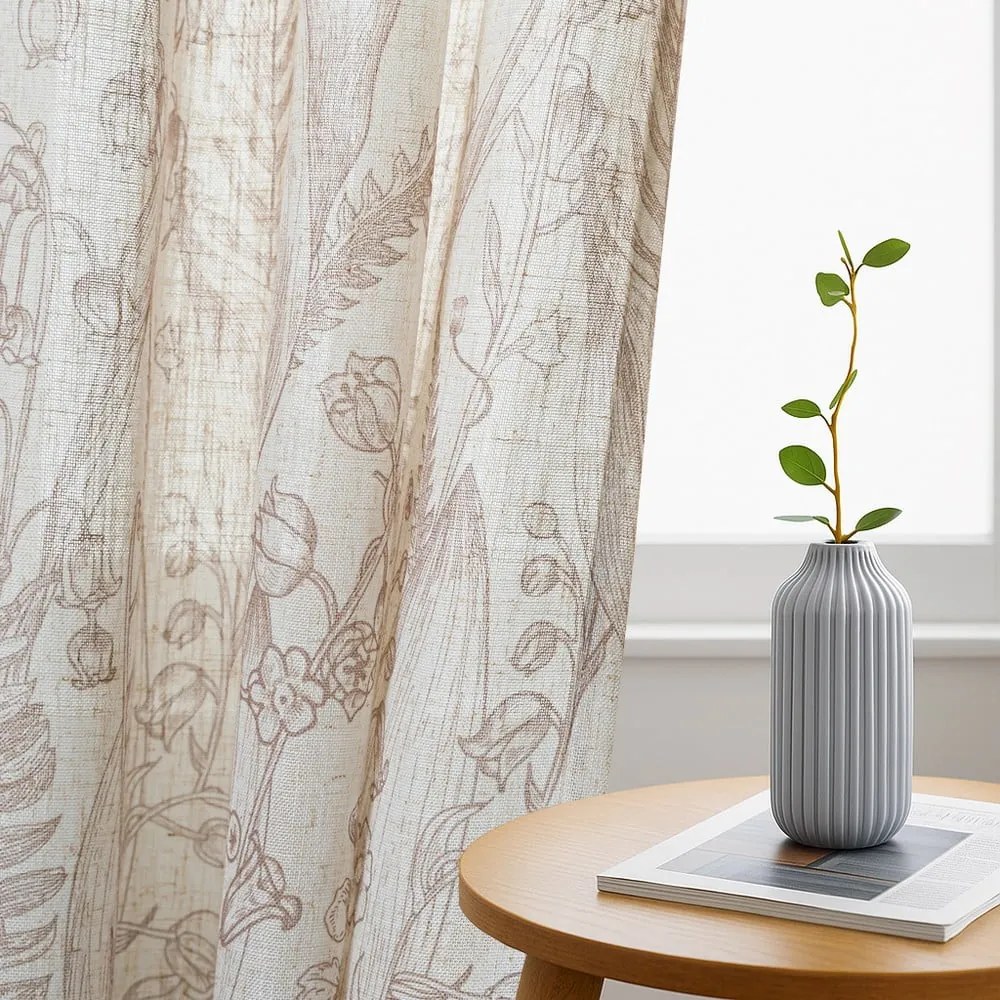 Beżowa/jasnobrązowa zasłona 135x250 cm Selvetia – Restilo