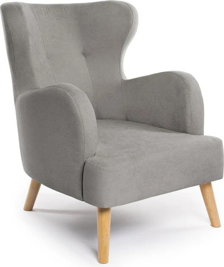 Jasnoszary fotel typu uszak Noemye – Bonami Selection