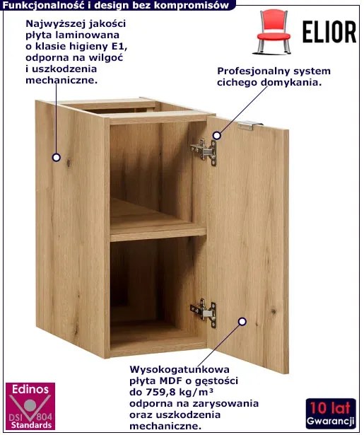 Nowoczesna wisząca szafka łazienkowa w kolorze dąb P8-L56