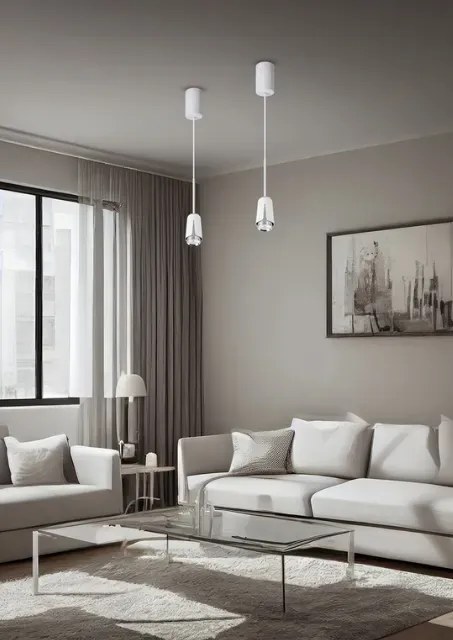 Industrialna biała lampa wisząca - K418-Alin