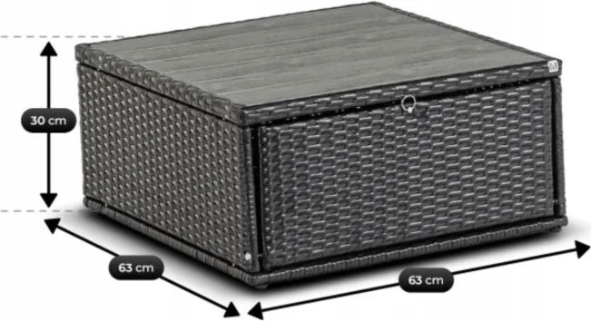 Zestaw Mebli Ogrodowych CALIENTE Modułowy Sofa 2x Fotel Stolik Tarasowy Czarny/Brązowy Technorattan Nowoczesny