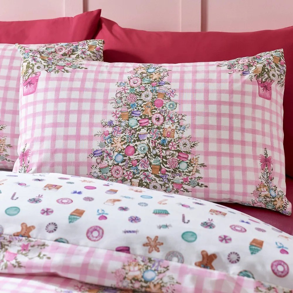 Różowa pościel dwuosobowa 200x200 cm Sweets and Treats – Catherine Lansfield