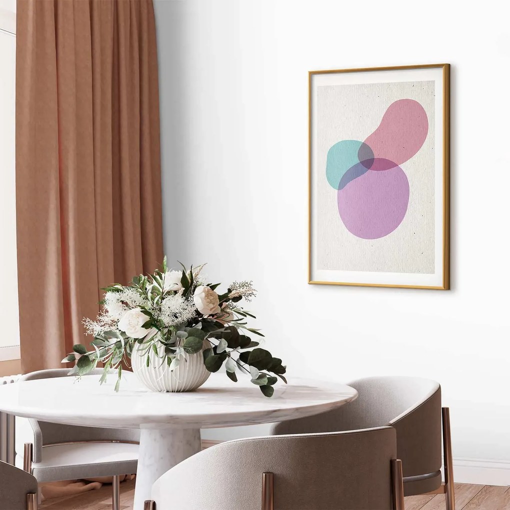 Plakat Mieszanka barw 60x90 cm z ramą złotą z marginesem ARTGEIST B