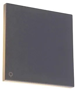 Zewnetrzna Designerska lampa ścienna z aluminium w kolorze szarym 15 cm z wbudowaną diodą LED 9W - Skyf Nowoczesny Oswietlenie zewnetrzne