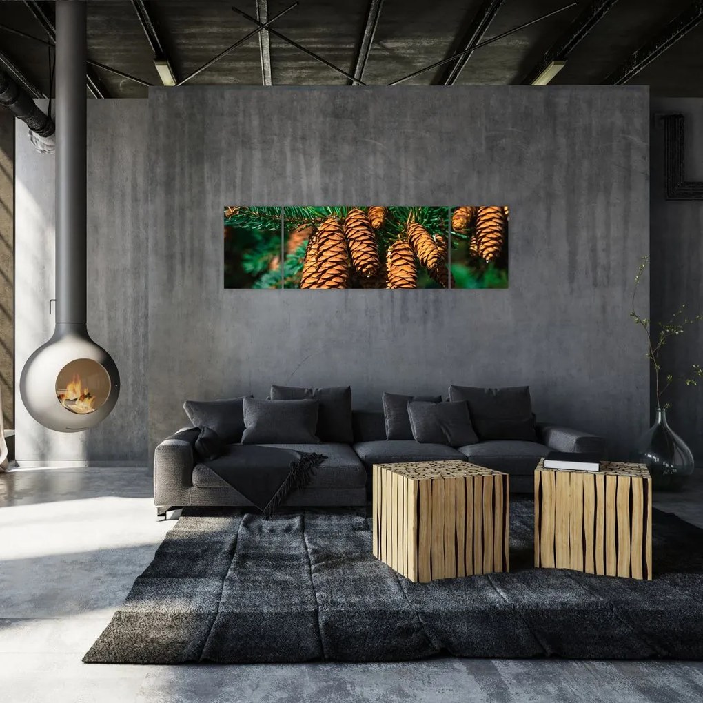 Obraz szyszek (170x50 cm)