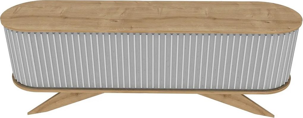 Nowoczesna szafka pod telewizor, szafirowo-biała, 180 x 43 x 60 cm | Płyta wiórowa pokryta melaminą w 100%, grubość 18 mm | Elegancka i funkcjonalna do salonu