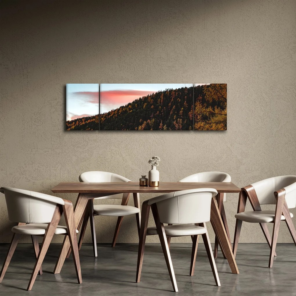 Obraz rudzików nad wzgórzem (170x50 cm)