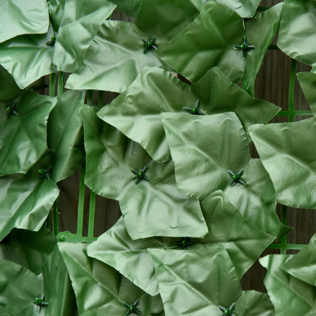 Outsunny Osłona Dekoracyjna Sztuczny Żywopłot Ciemnozielony 300x100cm Dekoracja Ściennej Przestrzeni | Aosom PL