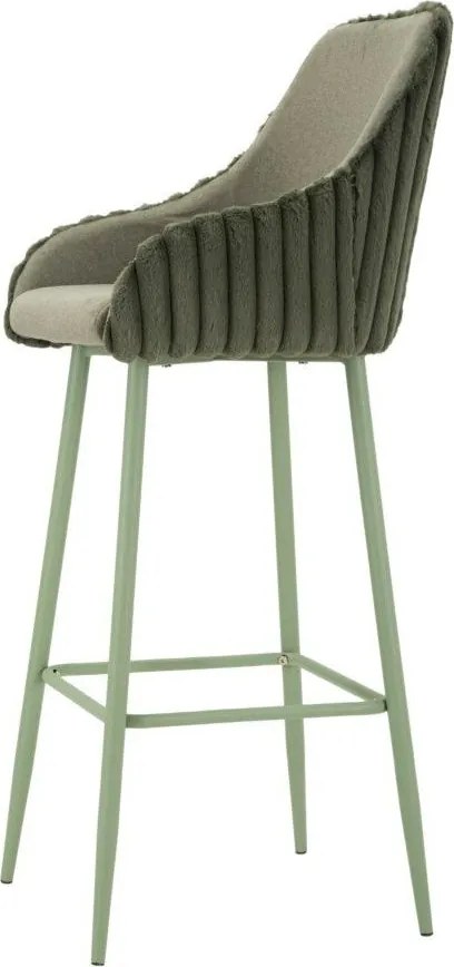 Zielone tapicerowane hokery zestaw z podłokietnikami 2 szt. (wysokość siedziska 78 cm) Alaska – Mauro Ferretti