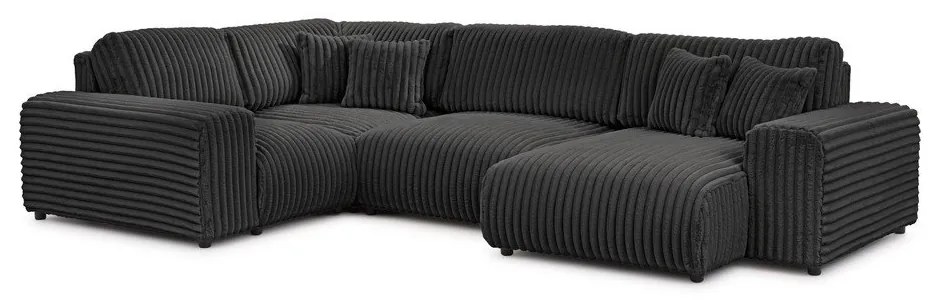 Ciemnoszary sztruksowy narożnik (lewostronny/w kształcie litery U) Justin – Ropez