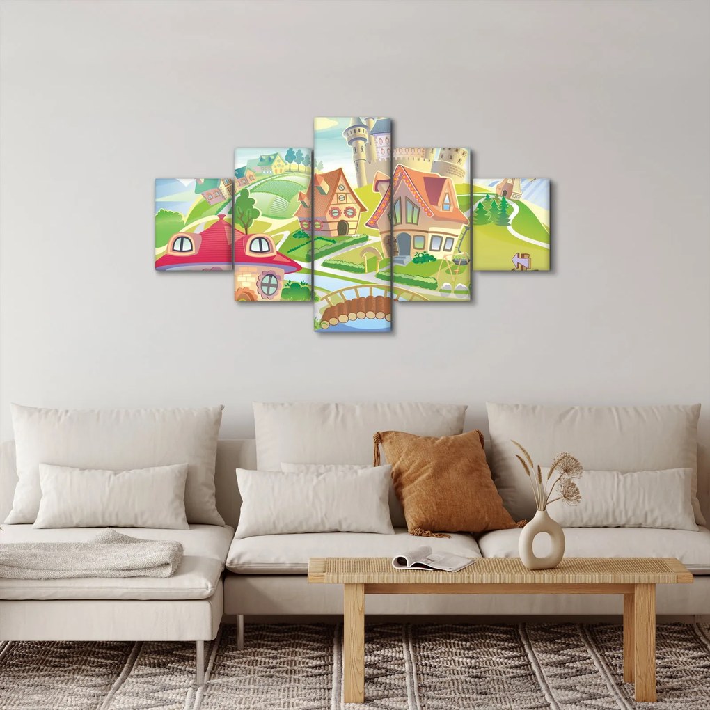 Obraz - Kolorowe miasteczko (125x70 cm)