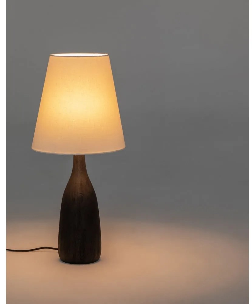 Czarna/kremowa lampa stołowa z tekstylnym kloszem (wysokość 56 cm) Luvia – Kave Home