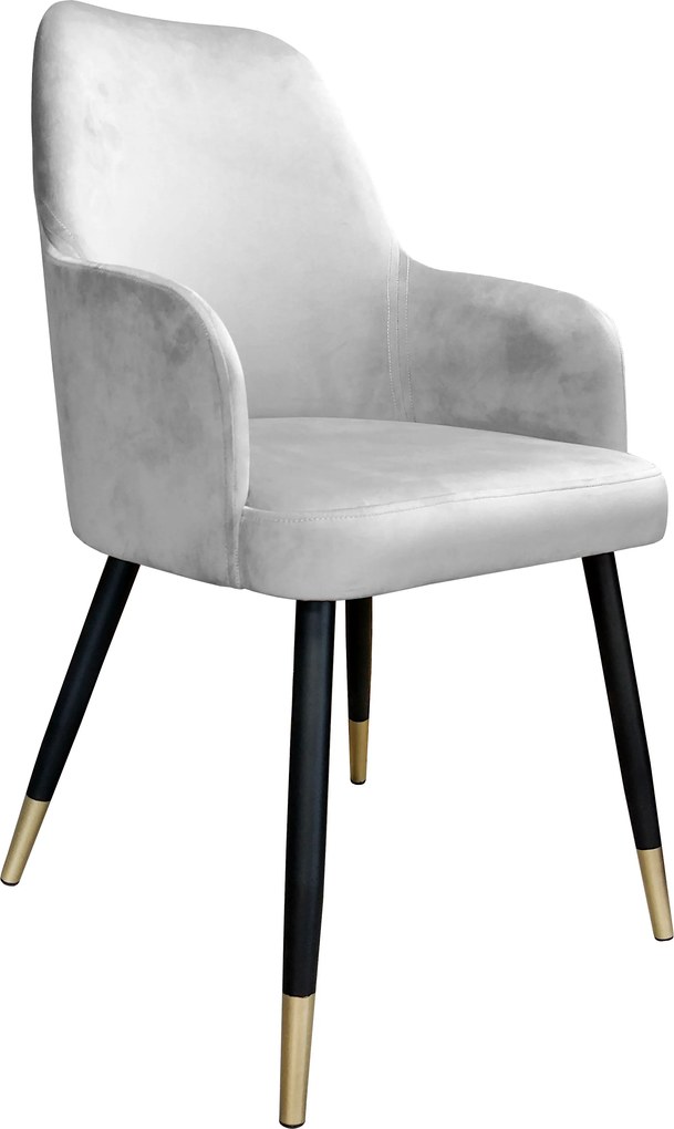 Krzesło WESTA tkanina Welur noga metalowa elegancki styl loftowy : Kolor nogi - Czano-złota stożek, Kolor tkaniny - VELVET - MG39, Typ siedziska - Siedzisko stałe