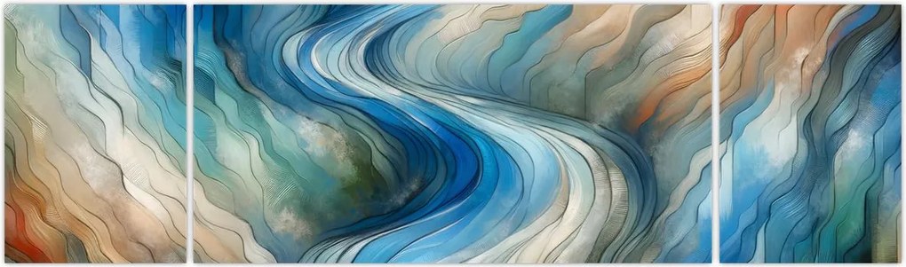 Obraz - Abstrakcyjny nurt (170x50 cm)