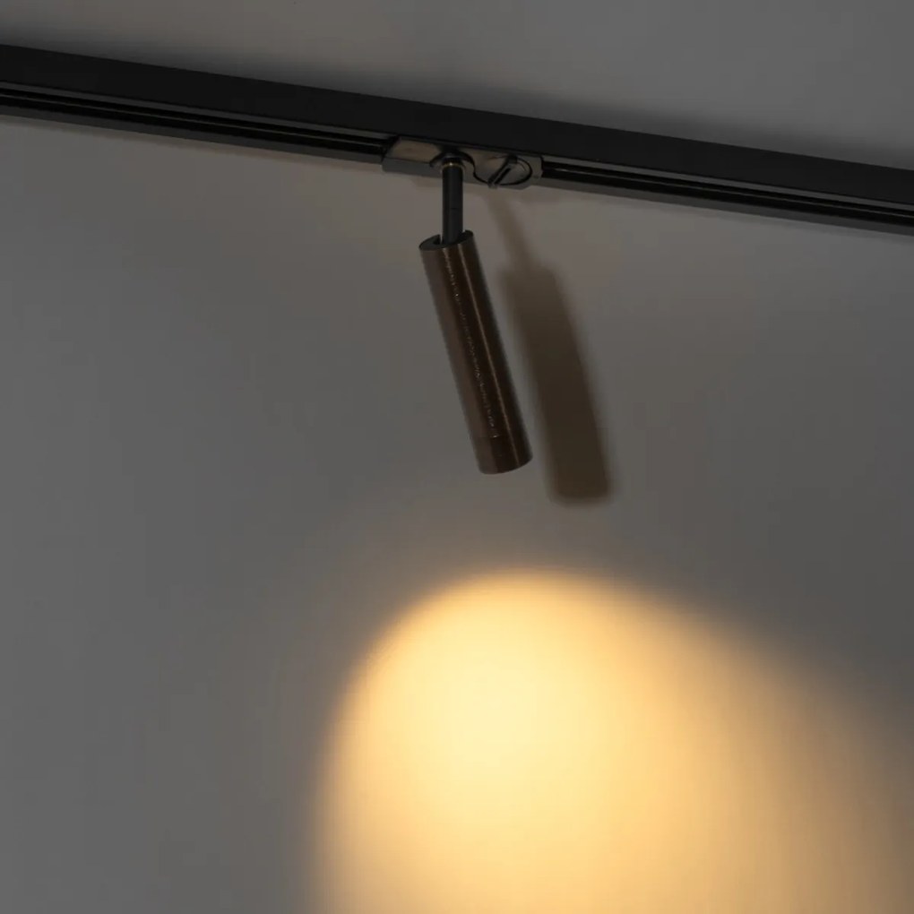 Nowoczesny reflektor w kolorze ciemnego brązu do systemu szynowego 1-fazowego - Iconic Ivy