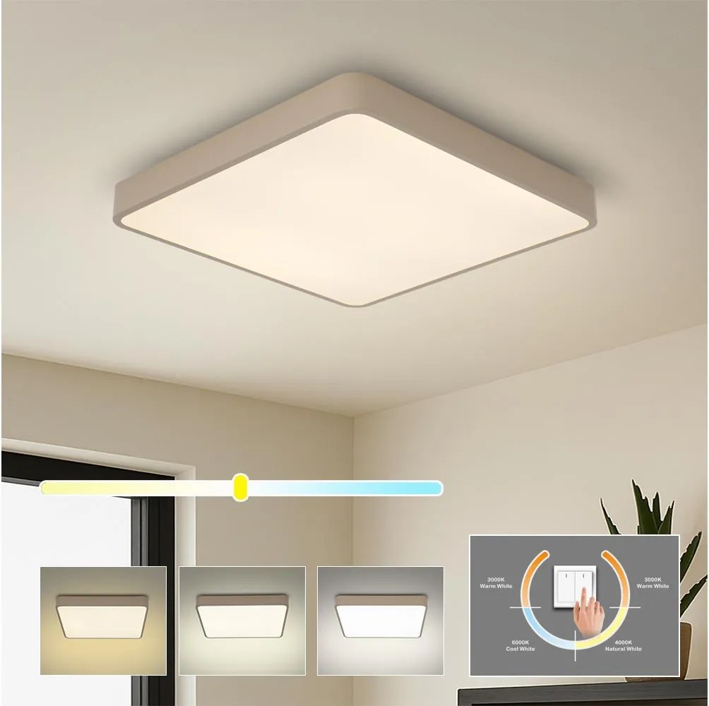 BRILAGI - Lampa sufitowa LED POOL SQUARE LED/36W/230V 3000/4000/6000K 40x40 cm beżowa